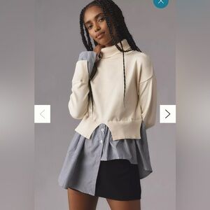 NWT Anthropologie Avantlook Split Turtleneck Sweater, Size S